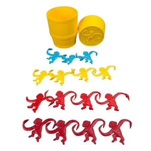 Hasbro Barrel Of Monkeys Game Yellow Red Blue 15 Monkeys